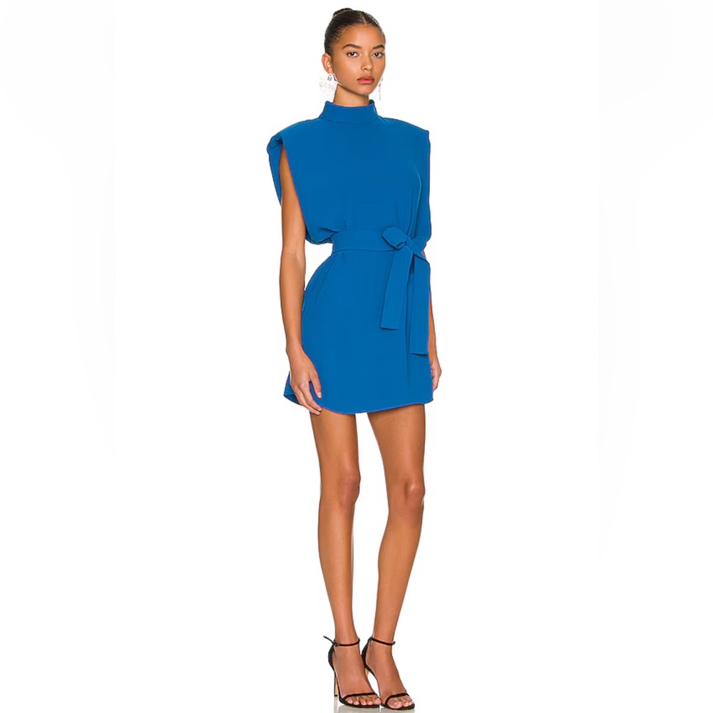 Amanda Uprichard Royal Blue Belted Mini Dress - Picture 3 of 13